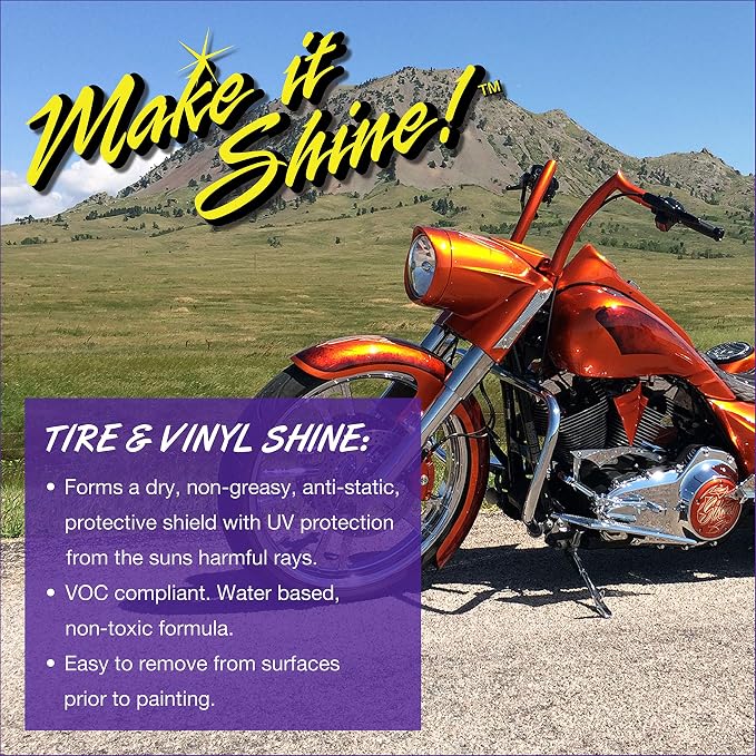 Wizards Motorcycle Cleaner Kit - 5 Piece Motorcycle Accessories Saddle Pack - Motorcycle Detailing Supplies - Bike Surface Cleaner and Tire Cleaner - Powerful Stain Removal Kit With Tire Protectant