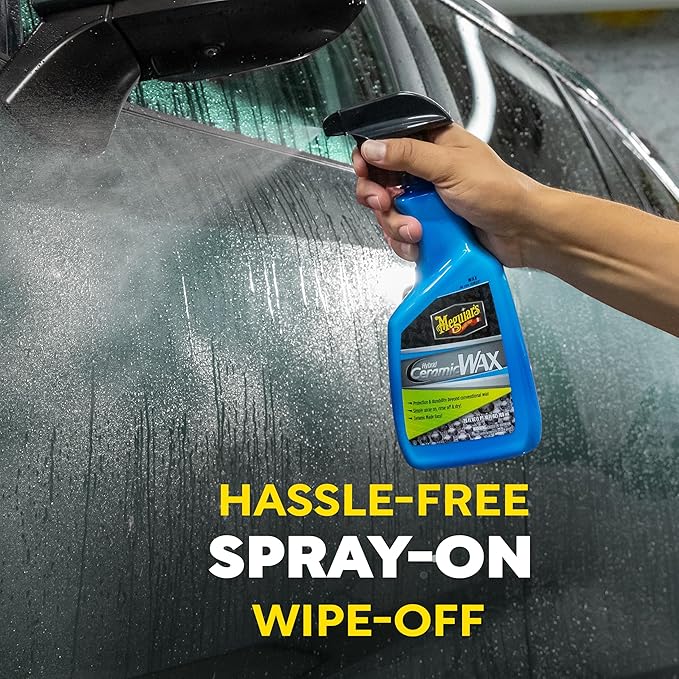 Meguiar's Hybrid Ceramic Wax, Easy-to-Use Spray Wax for Car Detailing with the Superior Protective Power of Advanced SiO2 Hybrid Barrier Technology, 26 Oz Spray Bottle (Pack of 6)