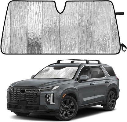 EcoNour Accordion Foldable Windshield Sun Shade Fit for Hyundai Palisade 2020-2024 2025 2026 Sunshade, Front Car Window Shades Sun Visor, Blocks UV Rays & Heat, Car Accessories