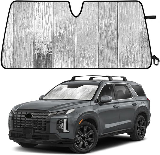 EcoNour Accordion Foldable Windshield Sun Shade Fit for Hyundai Palisade 2020-2024 2025 2026 Sunshade, Front Car Window Shades Sun Visor, Blocks UV Rays & Heat, Car Accessories