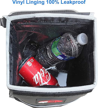 EPAuto Waterproof Car Trash Can with Lid and Storage Pockets, 2.5 Gallon, Black