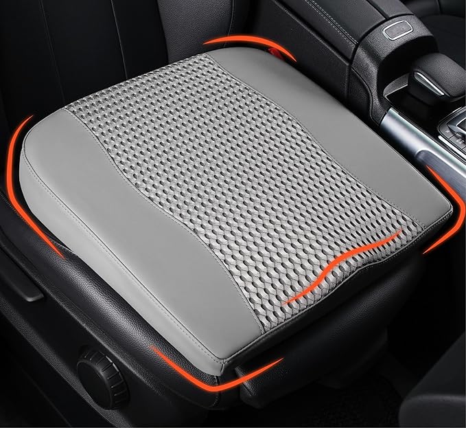 Lofty Aim Car Seat Cushion, Comfort Memory Foam Car Cushions for Driving - Sciatica & Lower Back Pain Relief, Driver Seat Pillow for Auto, Office Chair, Wheelchair - 4D Mesh Gray