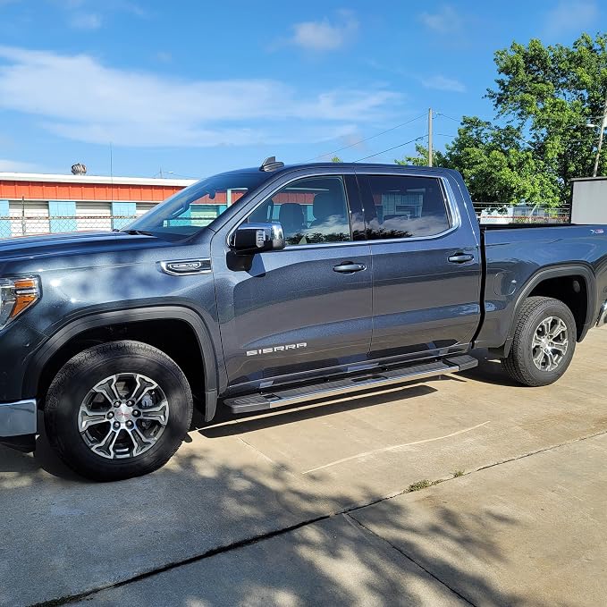 COMNOVA Running Boards Compatible with Vehicle Rail Nissan 2004-2025 Titan Crew Cab, 2016-2025 Titan XD Crew Cab. 6 Inch High Light Stainless Steel Step Bars and Side Steps Step Bars.