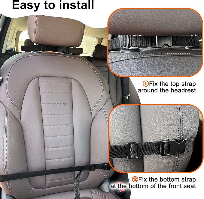 MYDAYS 2 Pack Tactical Seat Back Gun Rack, Camo Front Seat Gun Organizer with Molle Panel Vehicle Gun Holder for Hunting Rifles/Shotguns (Black)