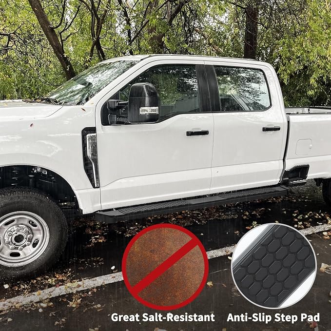 YITAMOTOR 6 Inches Running Boards Compatible with 2019-2026 Chevy Silverado/GMC Sierra 1500 Crew Cab, 2020-2026 2500HD 3500HD Crew Cab Side Steps Black Nerf Bars Rails
