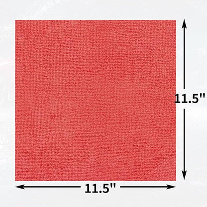 Shop Towels Rags, 100 Pack Microfiber Cleaning Cloth Bulk Absorbent Detailing Rags, Lint-Free Microfiber Towels for Cars, Mechanic, Shop, Garage & Housekeeping 11.5"*11.5" Red