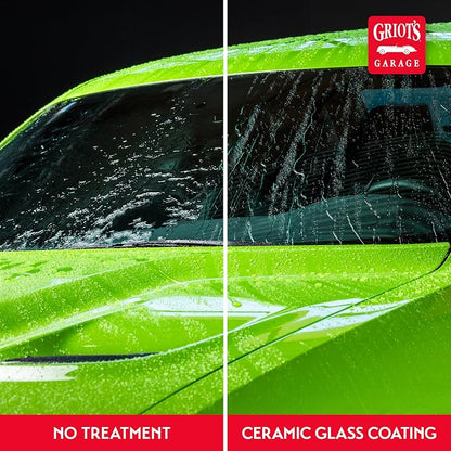 Griot's Garage Ceramic Glass Coating Kit for Cars, SiO2 Hydrophobic Sealant for Windshields and Auto Detailing, Includes Applicator Pad and Microfiber Towels, 10867