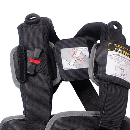 RideSafer Travel Vest Gen 6 - Small (26.5-50 lbs) - Black - Lightweight Portable Child Safety Car Seat for Travel, Rental Cars, Rideshares