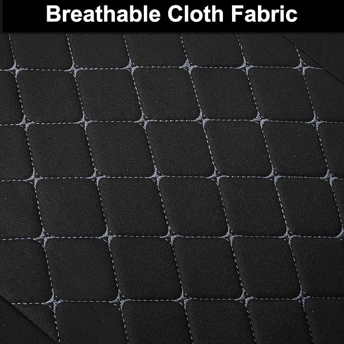 YGL Breathble Car Seat Covers Front Set,Washable Seat Covers for Cars,Premium Cloth Car Seat Protectors,Interior Covers for Cars,Sedan Van Truck SUV(Black/Gray)
