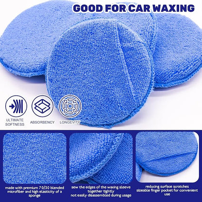 9Pcs Auto Cleaning Tools Set Contains Wheel Brush, Wash Mitt Microfiber, Foam Sponge Wax Applicator, Extendable Handle Interior Duster and 2 in 1 Air Vents Dashboard Clean Brush