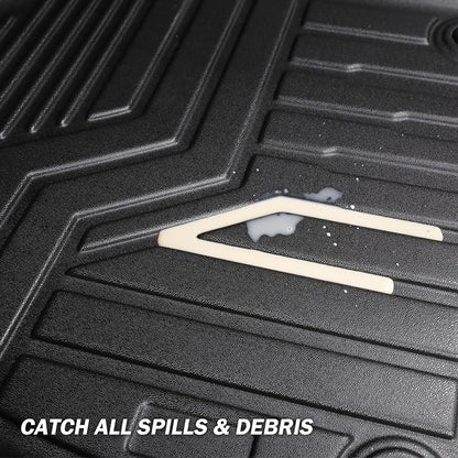 KUST Custom Fit Floor Mats for Chevy Equinox/GMC Terrain 2018-2024 (No for EV), All Weather TPE Rubber Car Mats for Equinox Accessories Front Rear 2 Row Liners, High Edges Non-Slip