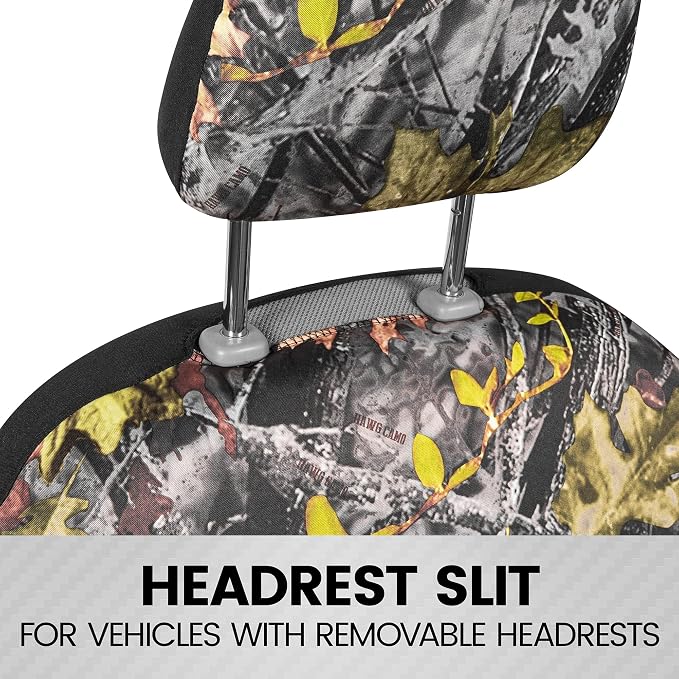 BDK Camo Car Seat Covers Full Set with Floor Mats – Complete Interior Protection Set, Realistic Green Forest Camouflage Pattern, Camoflauge Interior Accessories for Auto Truck Van & SUV