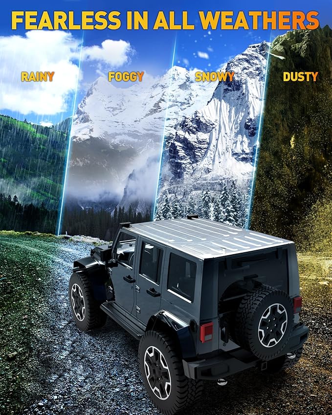 NAOEVO 4 Inch LED Pod Lights, 480W 48,000LM LED Fog/Driving/Off Road Lights with Spot Flood Combo, Cube Pods for Truck Boat ATV UTV Pickup, 8 Pcs (White)