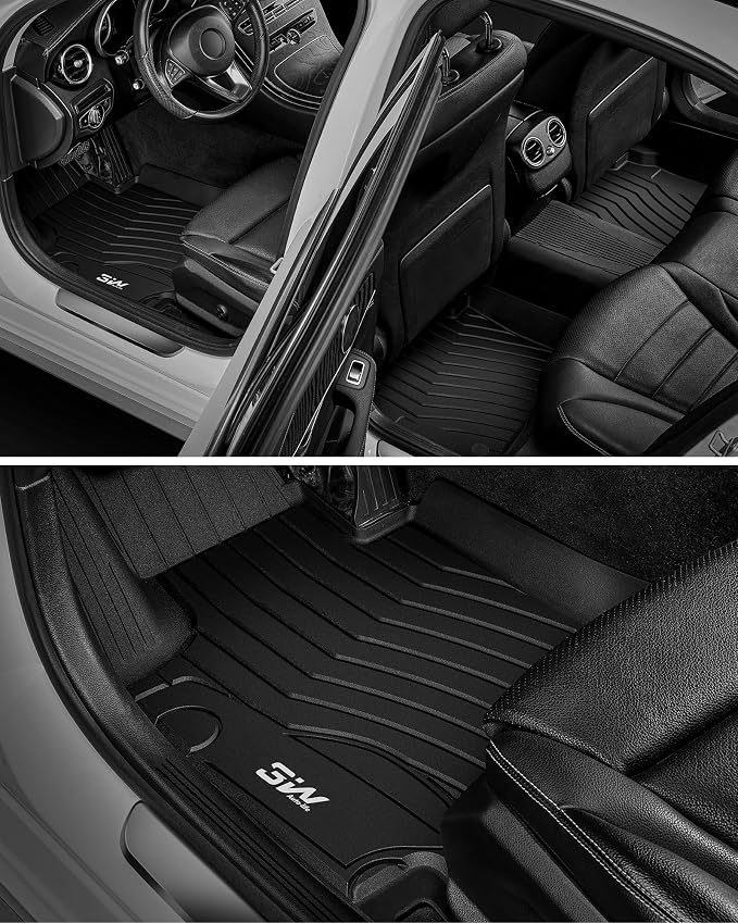 3W Floor Mats for Mercedes Benz C-Class 2015-2021(for Sedan Only,not fit Coupe and Cabriolet) TPE All Weather Custom Fit Floor Liner for Benz C-Class C300/C400/C350e/C43 AMG/C63 AMG/C63 AMG S