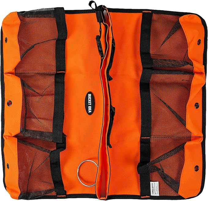 MELOTOUGH Bucket Washing Tool Organizer for a 5 Gallon Bucket Tool Organizer for Garden Tools Fit 3.5 to 5 Gallon Bucket (Orange)