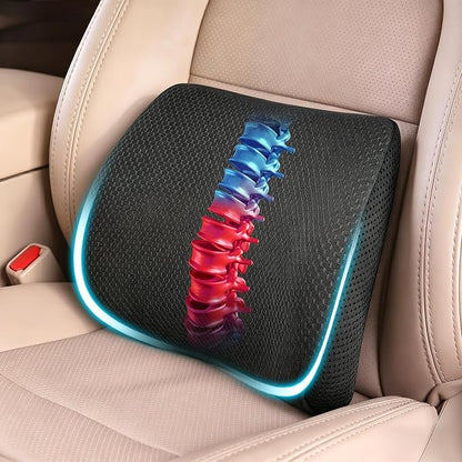Lumbar Support Pillow for Car & Office Chair - High-Density Memory Foam Back Cushion for Sciatica & Lower Back Pain Relief - Non-Slip Support for Long Commutes & Desk Workers (3D Mesh Black)