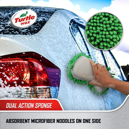 Turtle Wax 3-Piece Essential Microfiber car wash kit with Sponge, Glass Cloth, and Drying Cloth