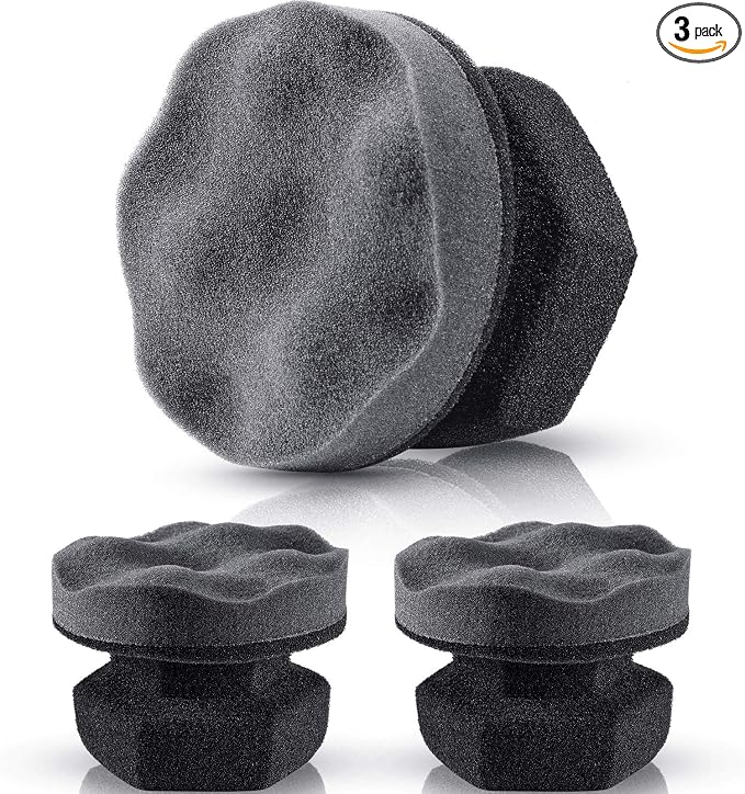 3 Pieces Tire Shine Applicator Tire Dressing Applicator Pads Tire Sponge Applicator Foam Tire Gel Wet Applicator Car Detailing Reusable Cleaning Supplies for Tire Shine (Gray,4.33 Inch)