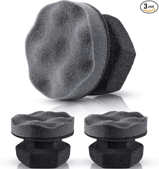 3 Pieces Tire Shine Applicator Tire Dressing Applicator Pads Tire Sponge Applicator Foam Tire Gel Wet Applicator Car Detailing Reusable Cleaning Supplies for Tire Shine (Gray,4.33 Inch)