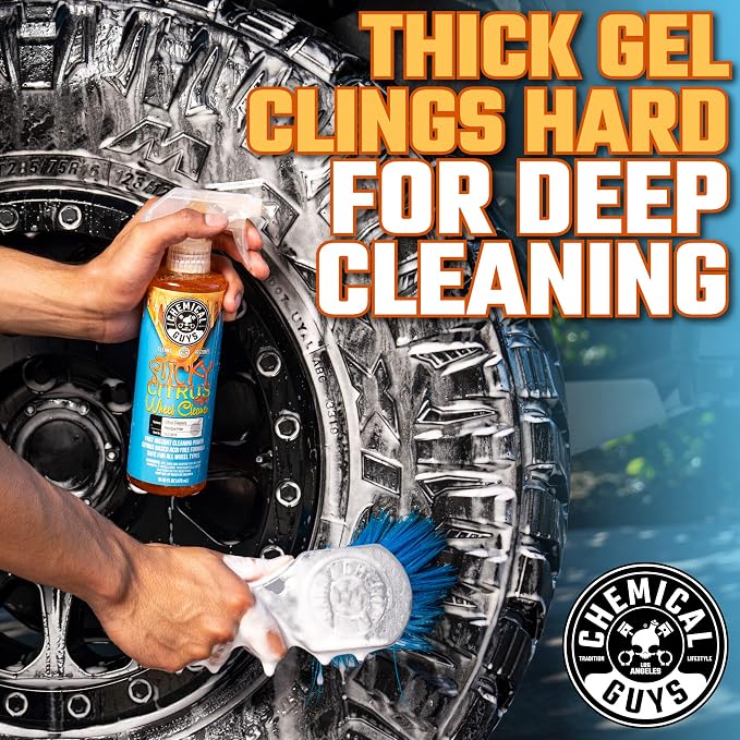 Chemical Guys CLD105 Sticky Citrus Wheel Cleaner Gel, (Safe For All Wheel Types) Works on Cars, Trucks, SUVs, Motorcycles, RVs & More, 128 fl oz, (1 Gallon)
