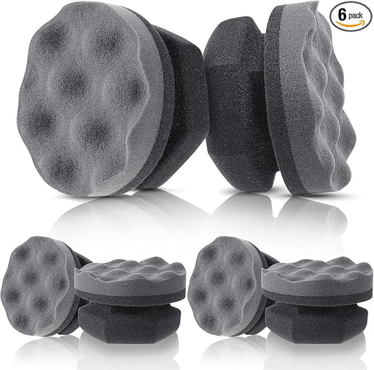 BBTO 6 Pcs Tire Hex Grip Dressing Applicator Washable Tire Shine Applicator Dressing Pad Car Detailing Foam Sponge Reusable Tire Cleaner Sponge for No Slip Tire (Gray, 4.33 Inch Diameter)