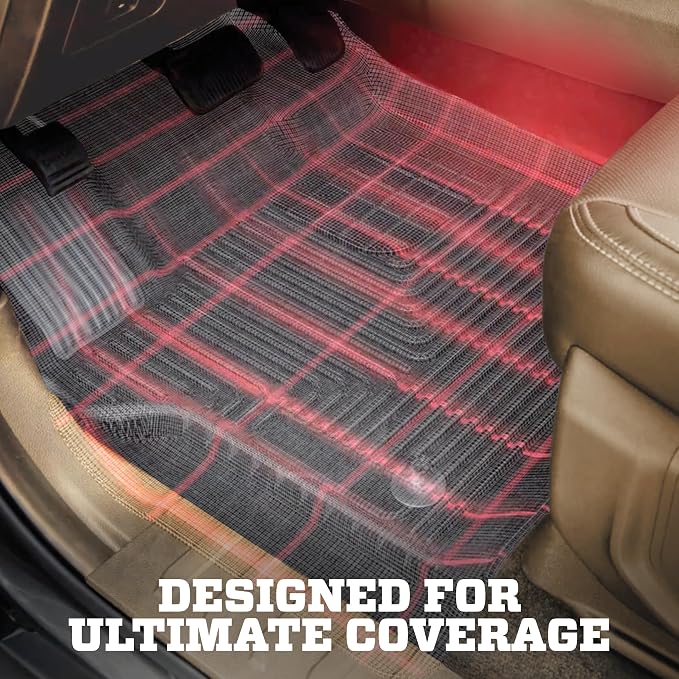 Husky Liners Weatherbeater Floor Mats | Fits 2012-2015 Toyota Prius Plug - in | Front & 2nd Row, 3-pc Black - 98931