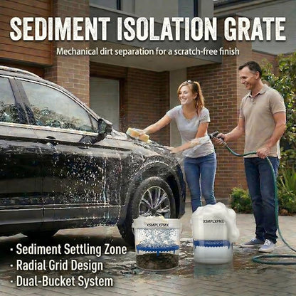 10.4" Heavy Duty Car Wash Bucket Insert (2-Pack) & Wash Mitt Kit - 10.6 oz Detailing Dirt Separator & Grit Trap, Scratch-Free Auto Wash, Fits 3.5 to 5 Gallon Buckets (Black Kit)