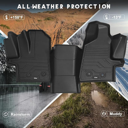 KARPAL Floor Mats for 2022-2026 Ford Transit/E-Transit w/Vinyl Floors (No Transit Connect), Custom Fit TPE All Weather Ford Transit Accessories Front Floor Liner