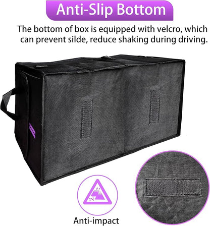 YOSRTER for Dodge Charger Durango Challenger Ram Car Trunk Organizer Collapsible Storage Box with Handle Foldable Lid Non Slip Bottom Sturdy Base Panel 2 Compartment Purple Trim
