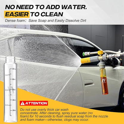 M MINGLE Mini Foam Cannon for Pressure Washer, Magnetic Foam Cannon with Dual Connector, Undiluted Foam Blaster with 5 Nozzle Tips, 1/4 Inch Quick Connect