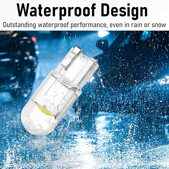 30 PCS Car 194 LED Bulbs, 168 2825 W5W T10 Wedge COB LED Replacement Bulb, 6000K License Plate Light Bulb, Error Free Interior Bulb for Dashboard Light, Dome Lights,License Plate Lights (White)