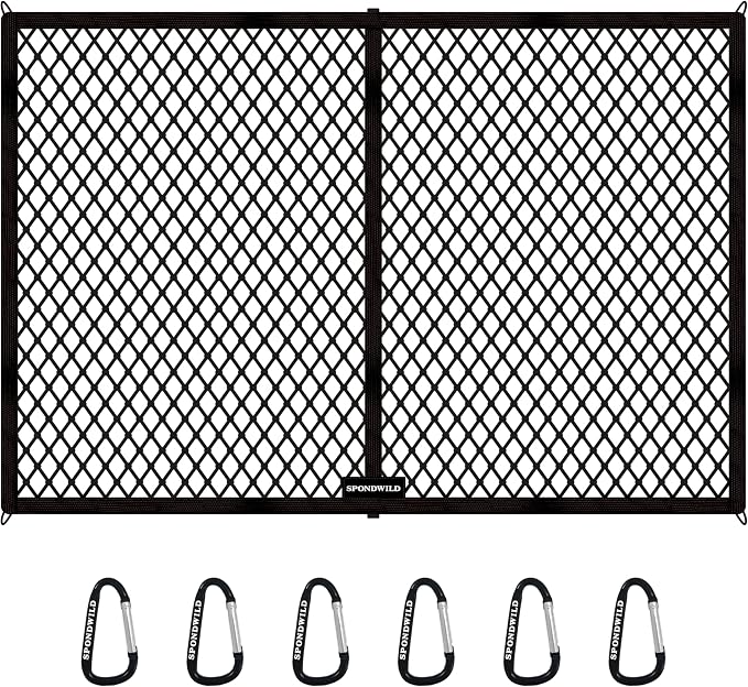 Stretchable Cargo Net with Hooks(6' x 4' Stretches to 12'x8') - Adjustable Elastic Trunk and Truck Bed Storage Organizer for Cars and Trucks, Ideal for Securing Light Loads, Easy to Install