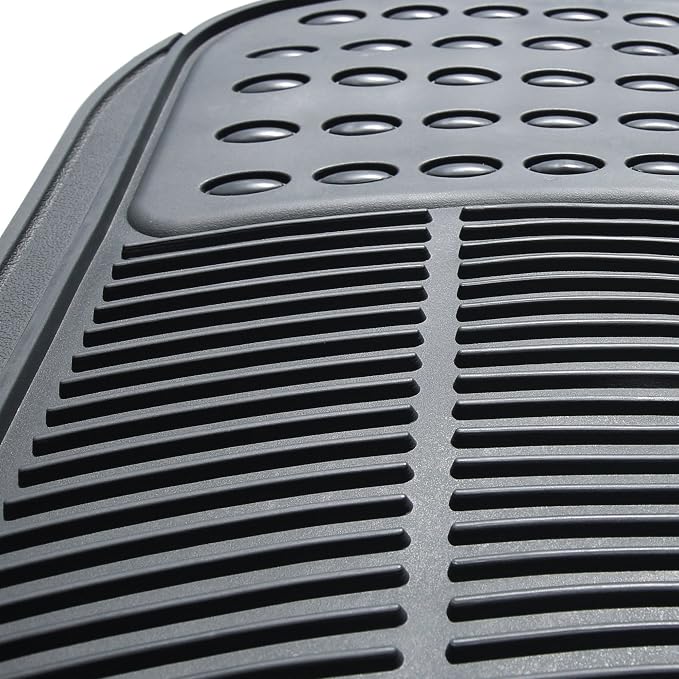 FH Group Car Floor Mats - Heavy-Duty Rubber for Cars, Universal Fit 3 Rows Full Set, Trimmable ClimaProof Floor Mats, For SUVs, Truck, Gray