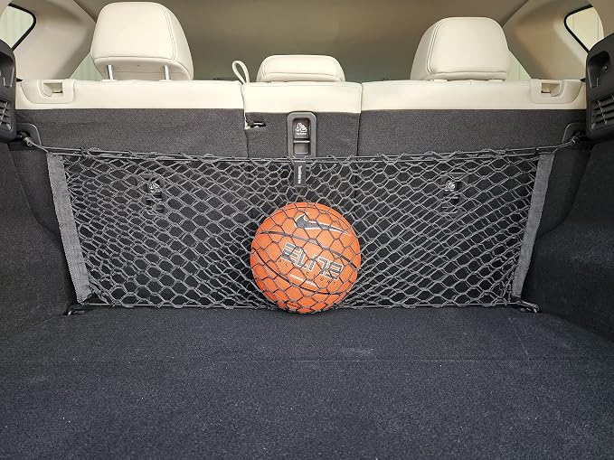 Back Seat Style Automotive Elastic Trunk Mesh Cargo Net for Mazda CX5 S Carbon Premium Turbo 2023-2026 -Premium Trunk Organizer and Storage - Luggage Net for Crossover - Car Organizer for Mazda CX5