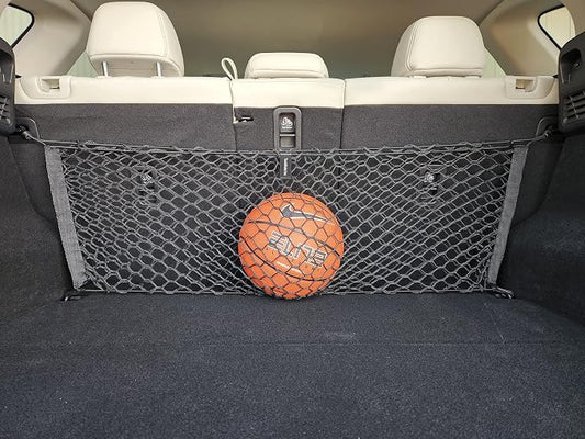 Back Seat Style Automotive Elastic Trunk Mesh Cargo Net for Mazda CX5 S Carbon Premium Turbo 2023-2026 -Premium Trunk Organizer and Storage - Luggage Net for Crossover - Car Organizer for Mazda CX5