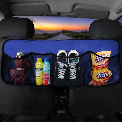 FH Group E-Z Travel Multi-Pocket Trunk Organizer, (BLUE) Universal Fit, Waterproof Large Capacity Hanging Car Organizer Seat Back Protectors Multi-Pocket Car Travel Storage Durable Foldable Storage