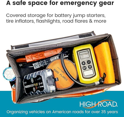 High Road Carganizer Car Storage Bin with Lid - Multipurpose Storage Box for Car for the Back Seat, Front Seat or Trunk - Univeral Car Organizer Fits All Vehicles