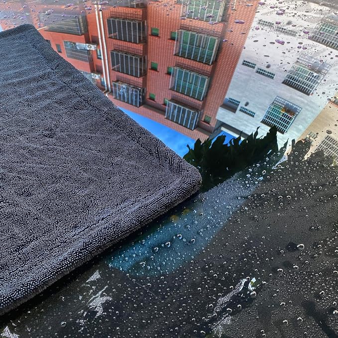 Car Drying Towel - 35"x 24" Microfiber Cloth Detailing Absorbent Chemical Without Streaks, Scratches, or Water Spots Double Twist Pile & Edgeless Design