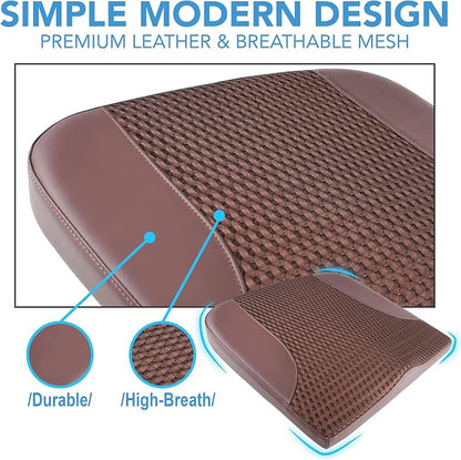 Lofty Aim Car Seat Cushion, Comfortable Memory Foam Seat Pillow for Driving, Sciatica-Back Pain Relief, Cushion for Car-Truck, Office, Wheelchair - Brown