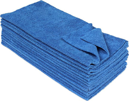 CleanAide Ultrasonic-Cut 300 GSM Microfiber Cleaning Towels, Lint-Free, Scratch-Free, Highly Absorbent, Durable & Reusable with Label-Free Edges for Auto, Home & Commercial Use, 14" x 14", 12-Pack,