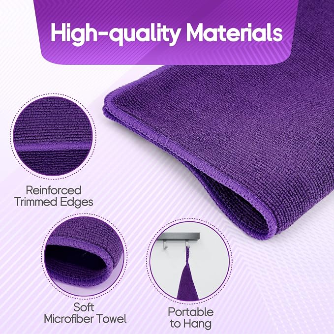 2PCS Clay Towel Auto Detailing, Clay Bar Towel Cloth Auto Detailing for Car (12 x 12 in) (Purple)