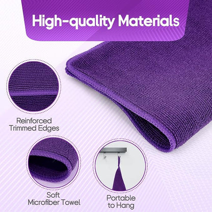 2PCS Clay Towel Auto Detailing, Clay Bar Towel Cloth Auto Detailing for Car (12 x 12 in) (Purple)