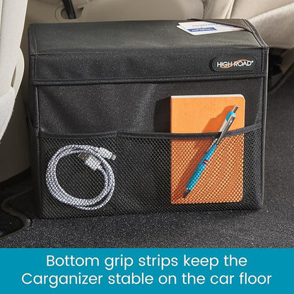 High Road Carganizer Car Storage Bin with Lid - Multipurpose Storage Box for Car for the Back Seat, Front Seat or Trunk - Univeral Car Organizer Fits All Vehicles
