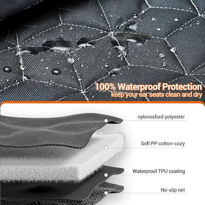 Meginc Dog Car Seat Cover for Back Seat, Waterproof Non-Slip Bench Protector for Dogs, Durable 600D Scratch Proof Seat Cover for Hair, Scratches, Travel and Daily Use in Mid-Size Cars, Mid-Size SUVs