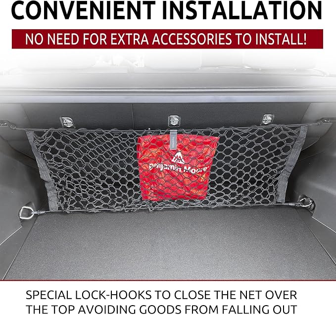 Trunk Envelope Style Mesh Cargo Net for Toyota RAV4 LE XLE Limited Adventure 2019-2025 - Premium Trunk Organizers and Storage - Luggage Net for Crossover - Best Car Organizer for Toyota RAV 4
