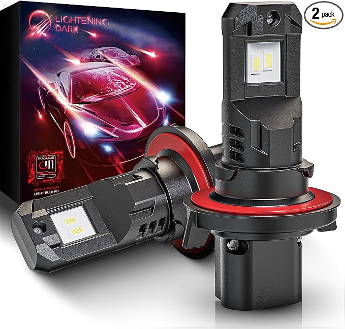 H13 9008 Fog, 9008/H13 Bulbs +400% Bright 6500K Xenon White 24000LM Fanless Wireless Plug and Play Compatible with F150 F250 F350 Gladiator Wrangler Ram1500/2500/3500 (Pack of 2)