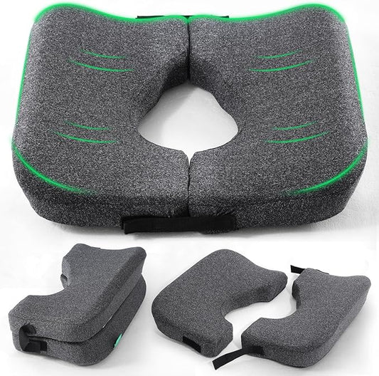Medisana Memory Foam Bed Sore Cushions for Butt, Ergonomic Bedsore Pressure Relief Pillow with Foldable Design, T Shaped Opening Seat Cushion for Sciatica & Tailbone & Coccyx & Hemorrhoid Pain Relief