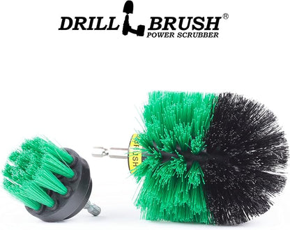 2 Piece Green Medium Stiffness Drill Rotary Cleaning Drillbrushes for Cleaning Kitchen, Cabinet, Counter, Linoleum, and General Purpose Scrubbing by Drillbrush