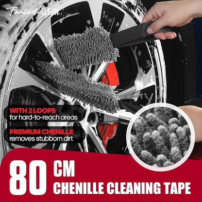 Fantasticlean 7PCS Car Wheel Brush Kit for Car Owners Detailers, Soft-bristled Brush, Tire brush for Car Detailing, Rim Cleaning Tape, Bendable & Curved Brushes and Pads for Home Shop, Cars Trucks RVs