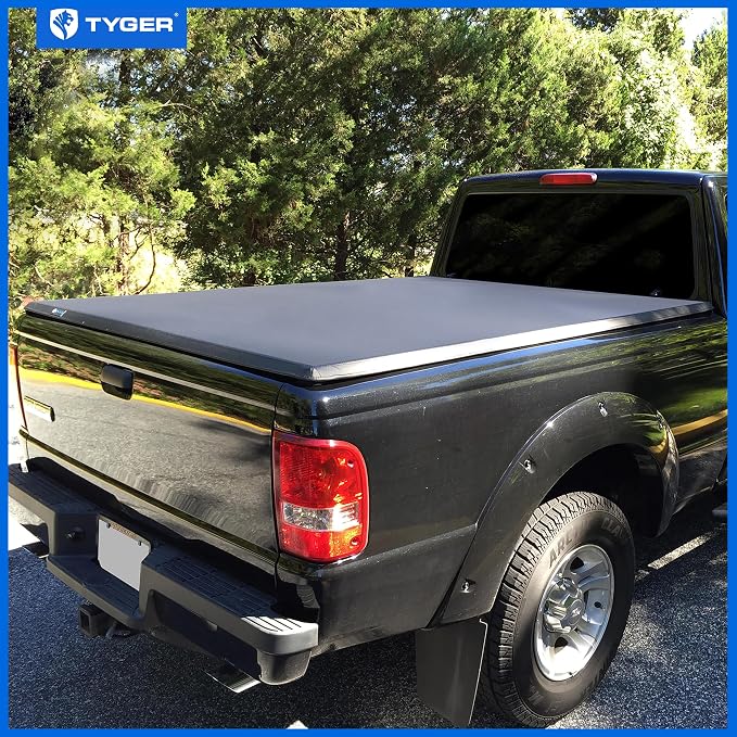 Tyger Auto T3 Soft Tri-fold Truck Bed Tonneau Cover Compatible with 1982-2013 Ford Ranger; 1994-2010 Mazda B-Series | Fleetside 6' Bed | TG-BC3F1022 | Vinyl